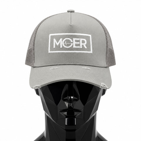 Grey Mesh Trucker Cap – Embroidered Snapback Hat