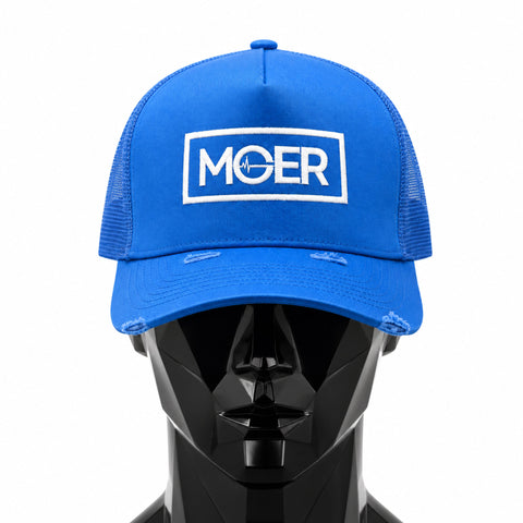 Blue Mesh Trucker Cap – Embroidered Snapback Hat