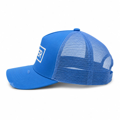 Blue Mesh Trucker Cap – Embroidered Snapback Hat