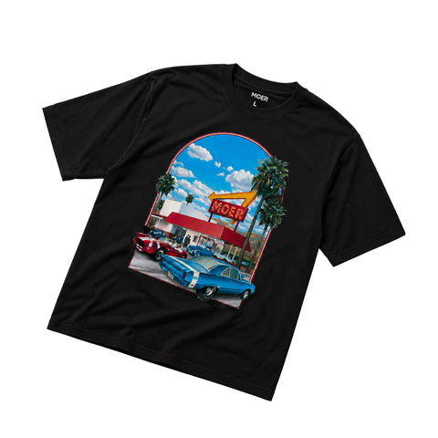 Retro Car Graphic T-Shirt – Vintage Black Streetwear Tee