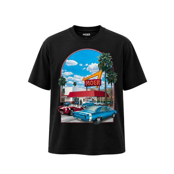 Retro Car Graphic T-Shirt – Vintage Black Streetwear Tee