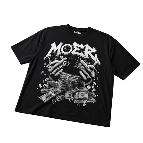 Money Graphic Oversized T-Shirt – Black Urban Streetwear Tee